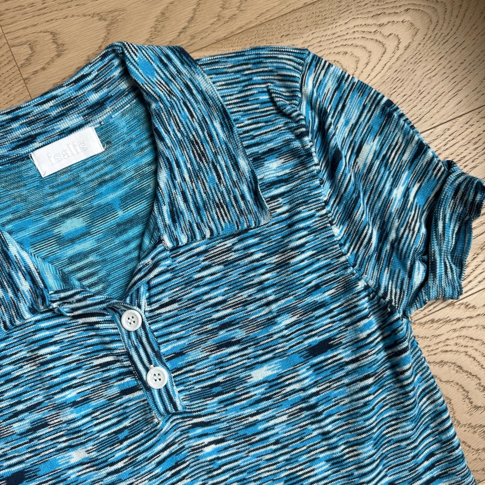 Isalis blue short-sleeve dress, size S. - Picture 5 of 7